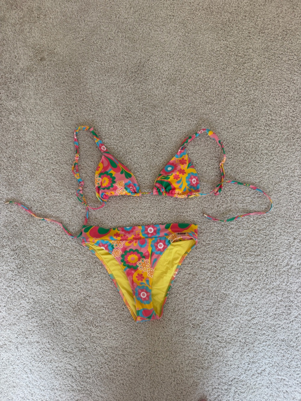 Blackbough Floral Tie Bikini in Yellow, Pink, Green